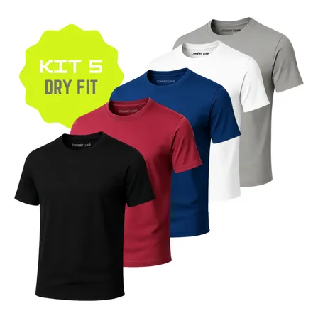 Kit 5 Camisa Masculina Termica Academia Dry Fit Malha Fria