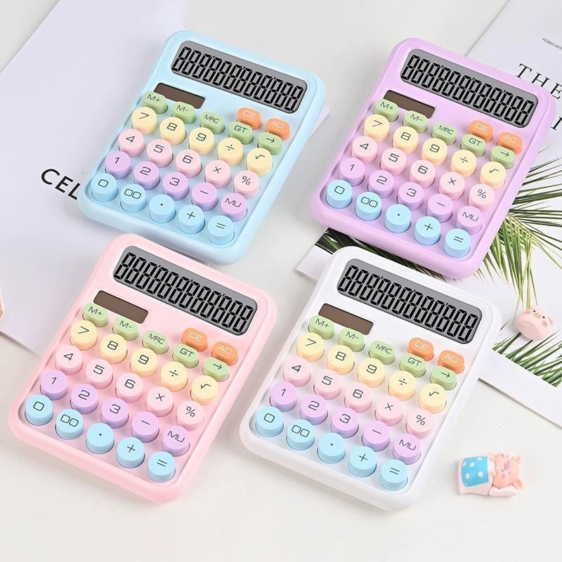 Calculadora Colorida Morandi 12 Dígitos com Teclado Mecânico p/ Escola e Escritório Multineos