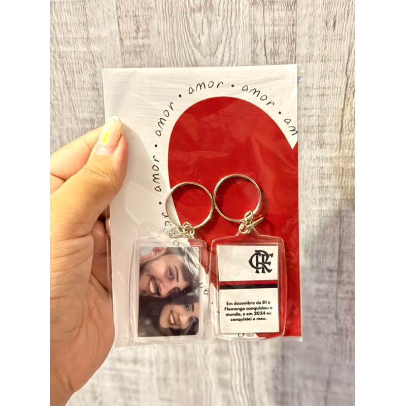 Chaveiro personalizado de times - sua foto de um lado, seu time do coração do outro | Presente Dia dos Namorados