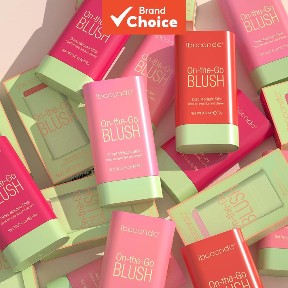 Ibcccndc Bastão de Blush Multifuncional, Creme de Blush Natural para Bochechas, Alta Renderização de Cor, Longa