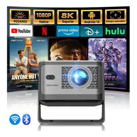Projetor Siecubic Hy350ultra Full Hd 1080p Nativo Para Cinema Em Casa Com Android 14, Wi-fi 6 E Foco Automático Cinza-escuro 127/220v