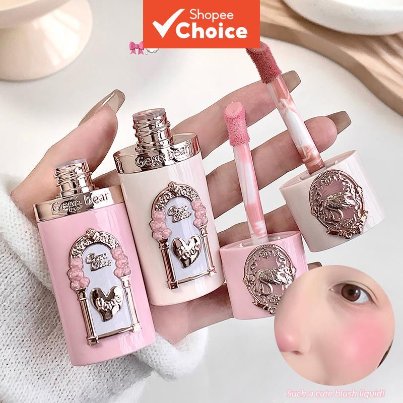 Gege Bear Swan Garden Blush Líquido De Longa Duração Brilho Natural Hidratante Suave Estilo Coreano Macio 5g