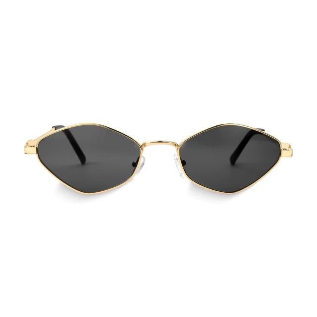 Óculos de Sol Hexagonal Malibu Preto Armação Metálica UV400 Design Geométrico