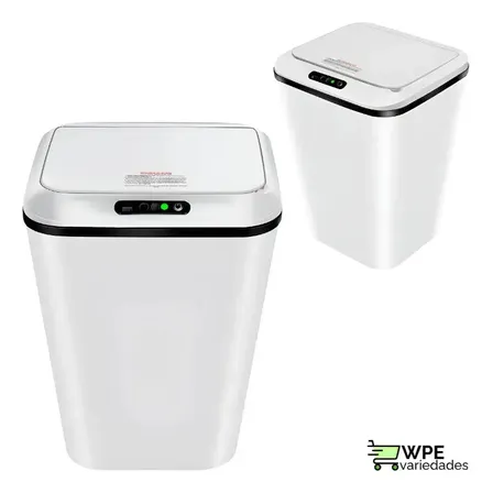 Lixeira Automática Sensor Inteligente Recarregável Usb Para Escritório E Casa Branco