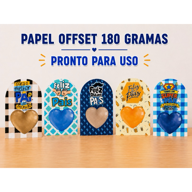 10 Cartão Grande |Card Gigante Dia Dos Pais 18x26 para coração G620.(Não acompanha o coração)Presente Pai