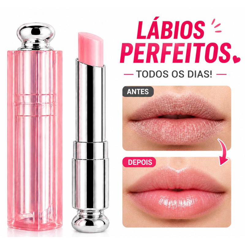 Lip Balm Hidratante com Efeito Glow – LUXO - Cor que se Adapta aos Lábios