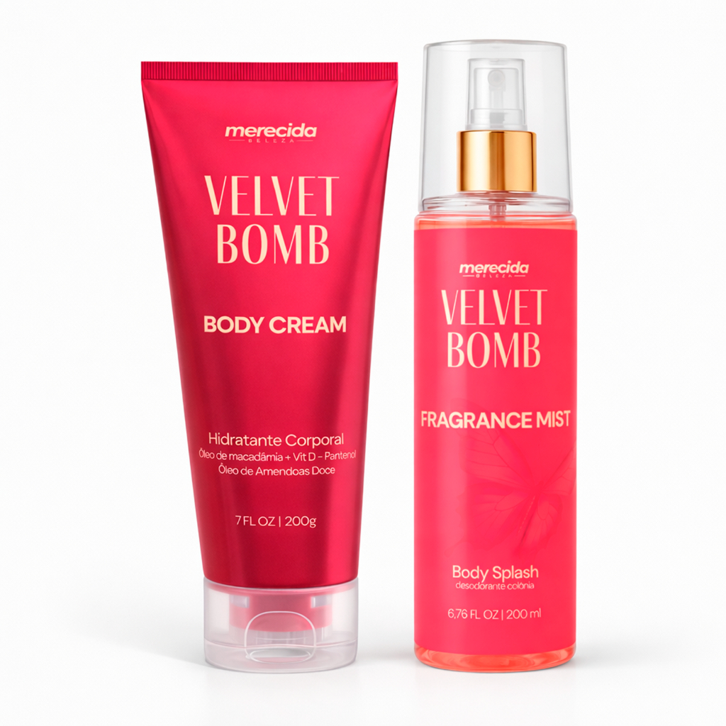 Kit Body Cream 200g e Body Splash Velvet Bomb 200ml