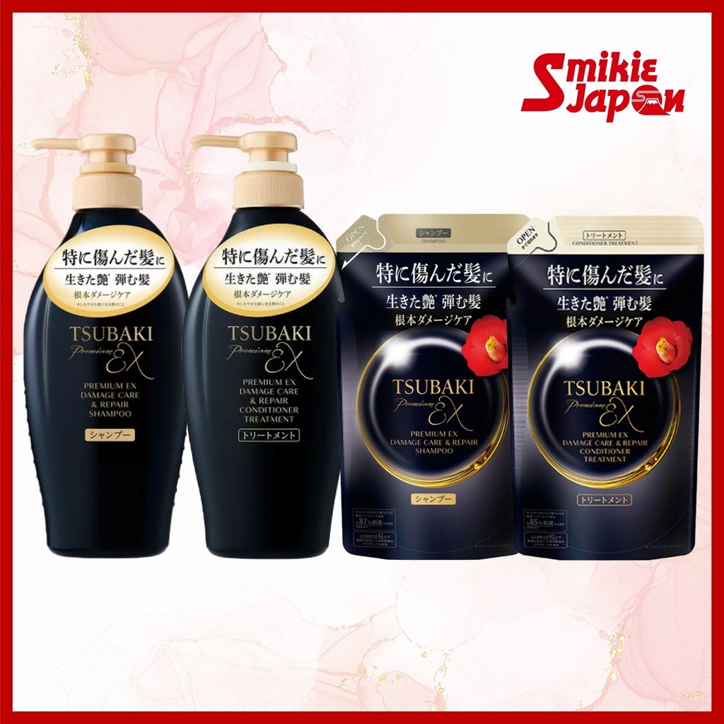 FINE TODAY TSUBAKI Premium EX Damage Care & Repair Shampoo Conditioner 450ml Refill Direct from Japan