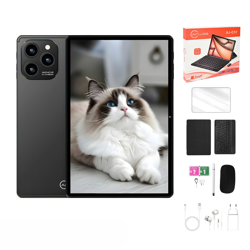 Tablet 10.1” com Teclado+Mouse 6GB RAM 128GB Android 13 Câmera 50MP