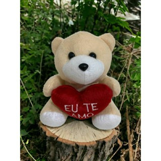 Kit 5 Ursinho de pelúcia com coração bordado "Eu te amo"20 cm - Dia dos namorados, Dia das mães
