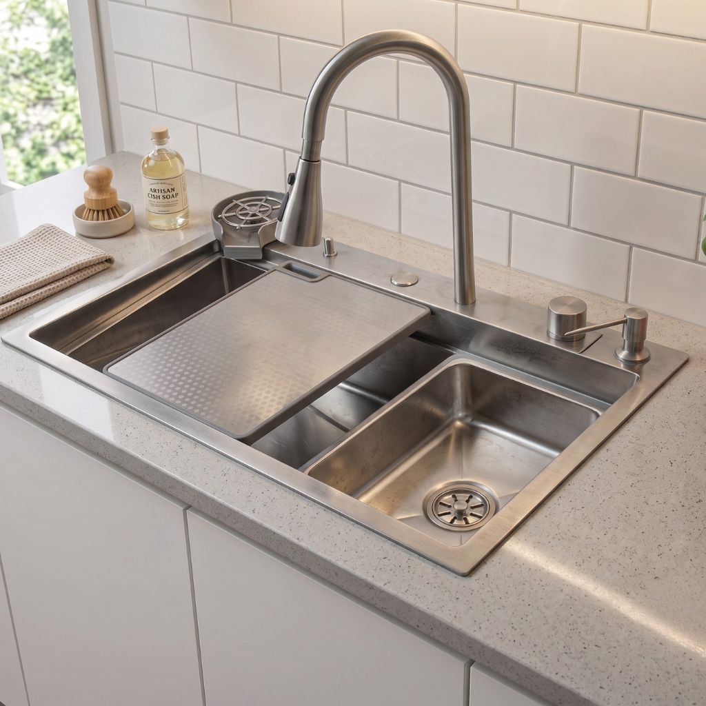 Cuba Gourmet Premium Completa Aço Inox 304 75x45cm Torneira Removível Cascata Lavador Copos