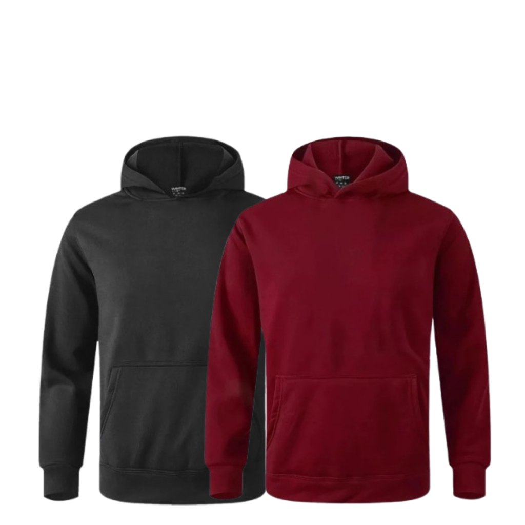 Kit 2 Moletom Canguru Com Capuz e Bolso Sem Estampa Liso Unissex Blusa Masculino Feminina