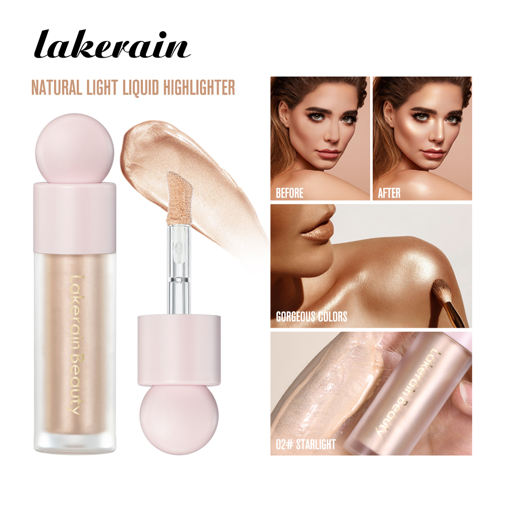 Iluminador Líquido Lakerain para Contorno do Corpo e Rosto, Bronzear e Iluminar a Beleza.
