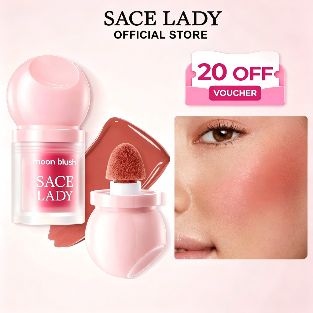 Blush Liquida SACE LADY Com Pincel Flocking Bastão de Blush Leve e Sedoso