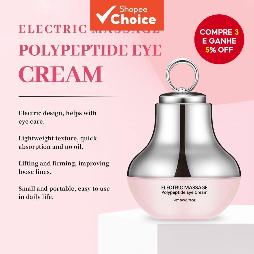 Creme para os Olhos de Polipeptídeo para Massagem Elétrica, Hidratante, Textura Leve, Multi-efeito, Cuidados Diários