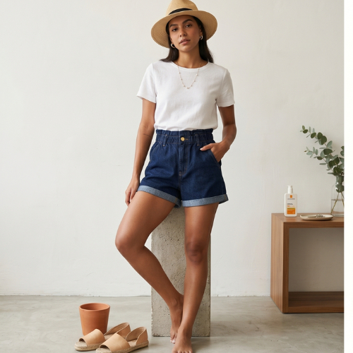 Bermuda Feminina Shorts Plus Size Media Com Babado