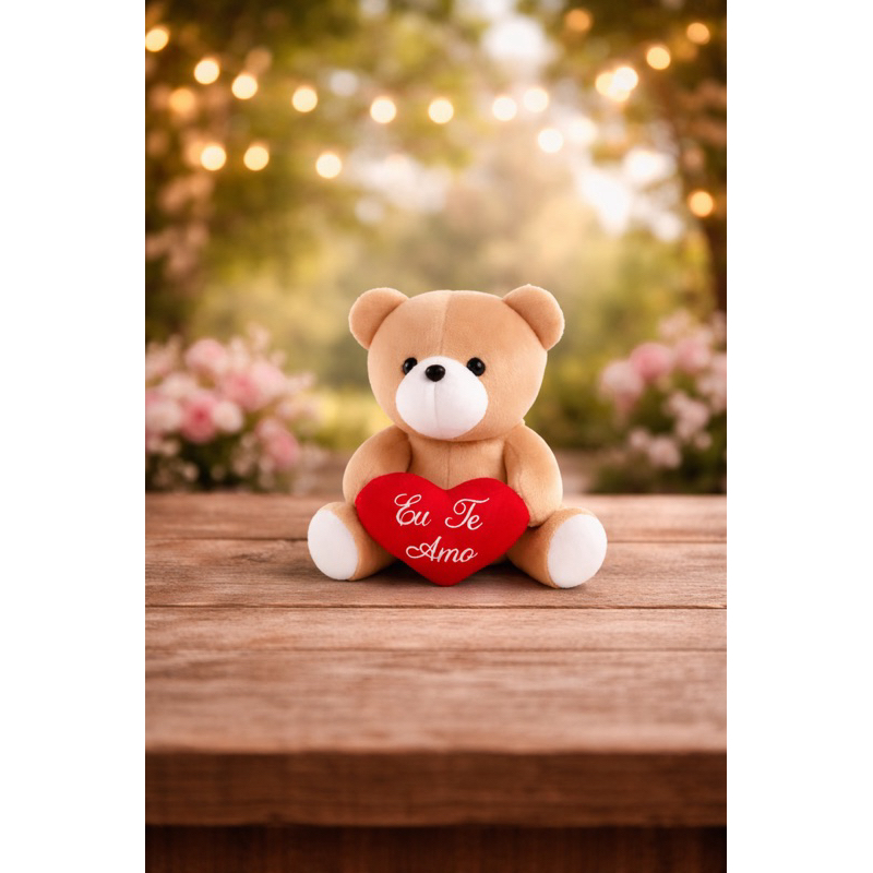 Ursinho De Pelúcia Eu te Amo Namorados Urso 23 cm Fofinho Peludinho
