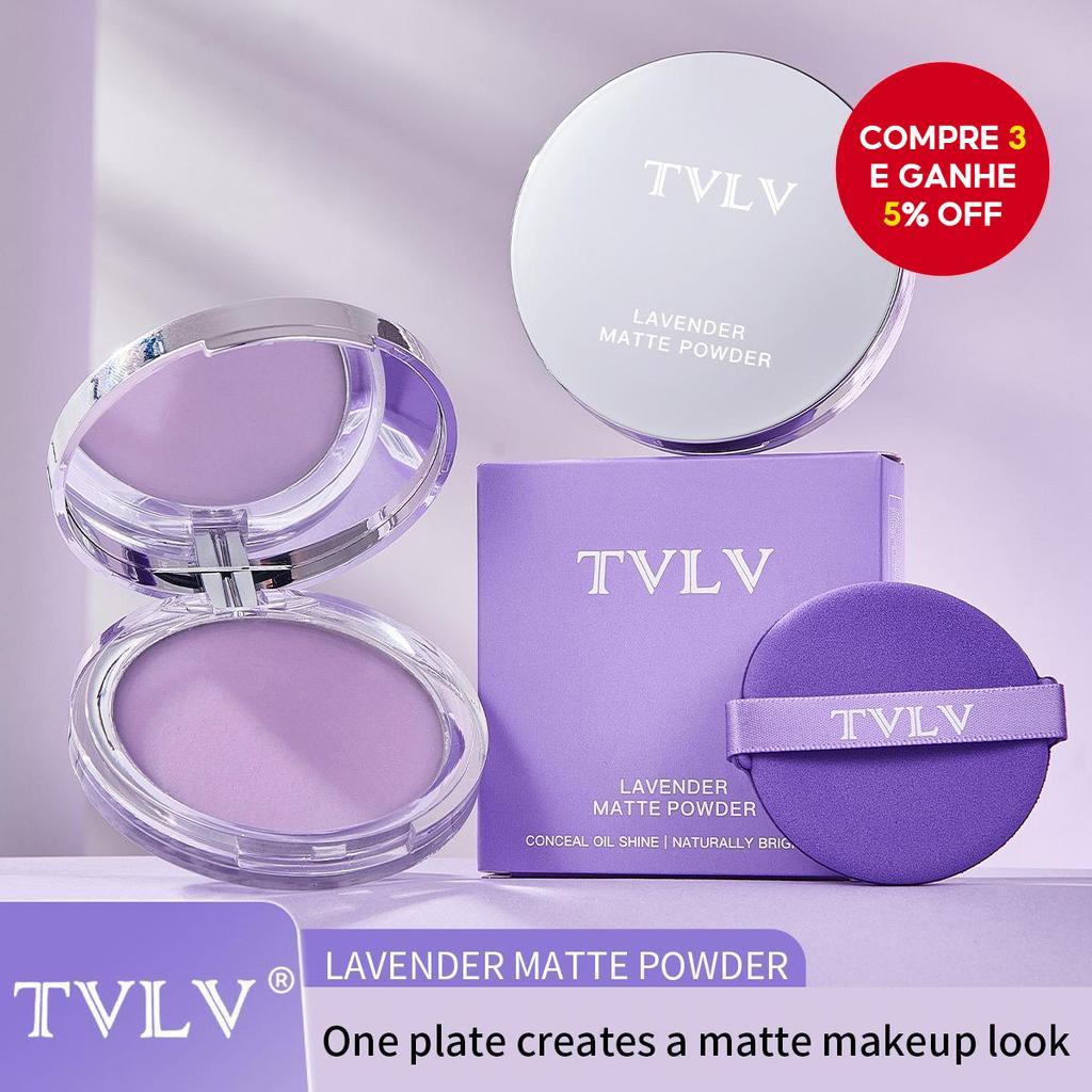 Pó de Lavanda TVLV à Prova D'água, Suor, Maquiagem Natural e Duradoura, Não Craquela, Roxo