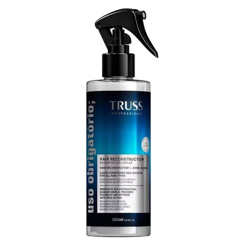Truss Uso Obrigatório Leave-in Reconstrutor 260ml | Proteção Térmica, Brilho e Reparação Imediata