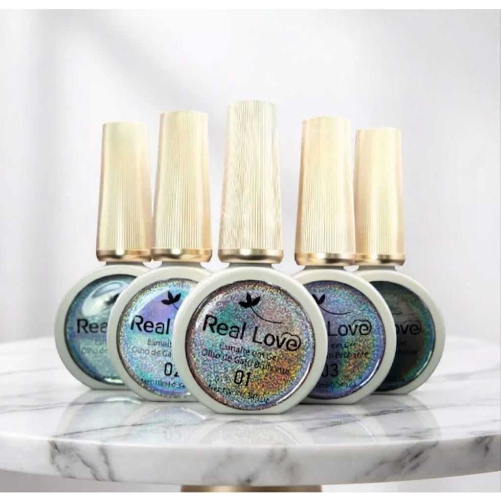 Esmalte Em Gel Glitter Olho De Gato Refletivo 10ml Real Love