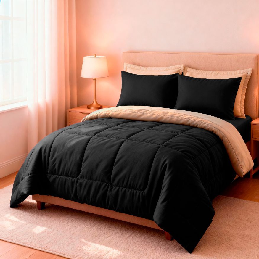 Jogo de Cama Edredom Cobertor Casal Queen 06 Peças Dupla Face Super Macio Premium Casa Dona
