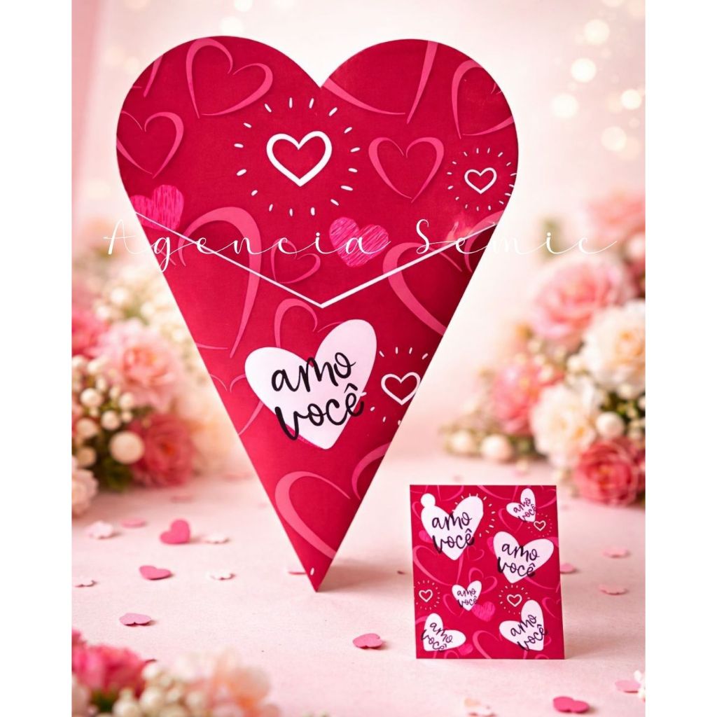 Caixa Buquê Personalizada + TAG - P/ Chocolates e Mimos - Romântico