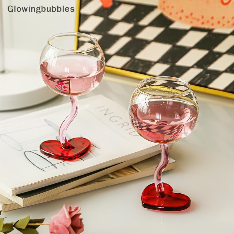 Glowingbubbles Forma De Coração Taça De Vidro Caneca Champanhe Copo De Vinho Alto Borosilicato Resistente Ao Calor Cockt