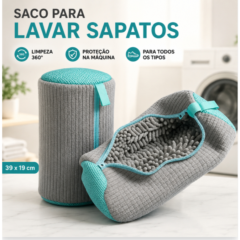 Saco Para Lavar Sapato Tênis Máquina de lavar Limpeza Anti Deformação Viagem Lavanderia-1/2pc