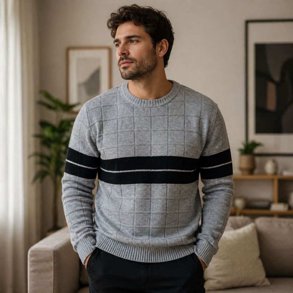 Blusa de Frio Masculina Tricot Premium Suéter Confortável, Estiloso e Quente para Inverno