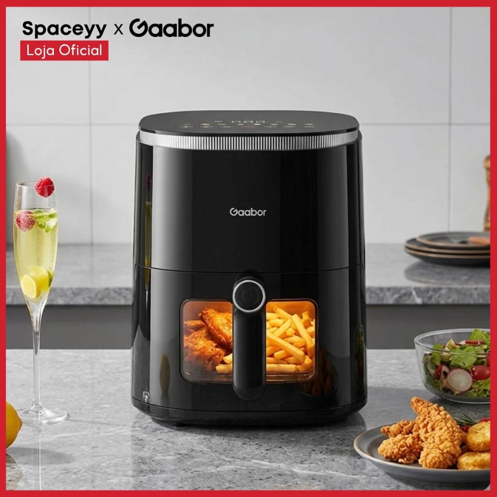 Fritadeira Elétrica Duo Touchscreen Sem Óleo Air Fryer 4.2L Gaabor 127V/220V Visor Transparente