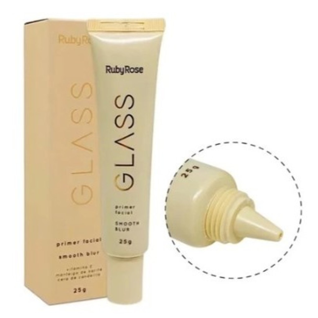 Primer Facial Glass Ruby Rose Smooth Blur Tom Uniforme Acetinado Incolor
