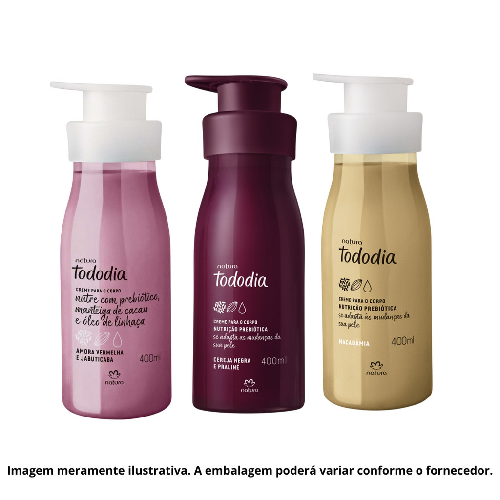 Kit 3 Cremes Hidratantes Corporais Tododia 400ml