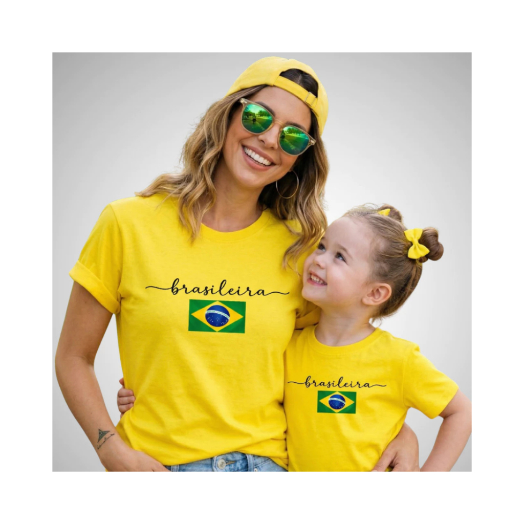 Camiseta Brasileira Infantil e Adulto T-shirt Tal Mãe Tal Filha Brasil PROMOÇÃO (VENDA POR UNIDADE.....