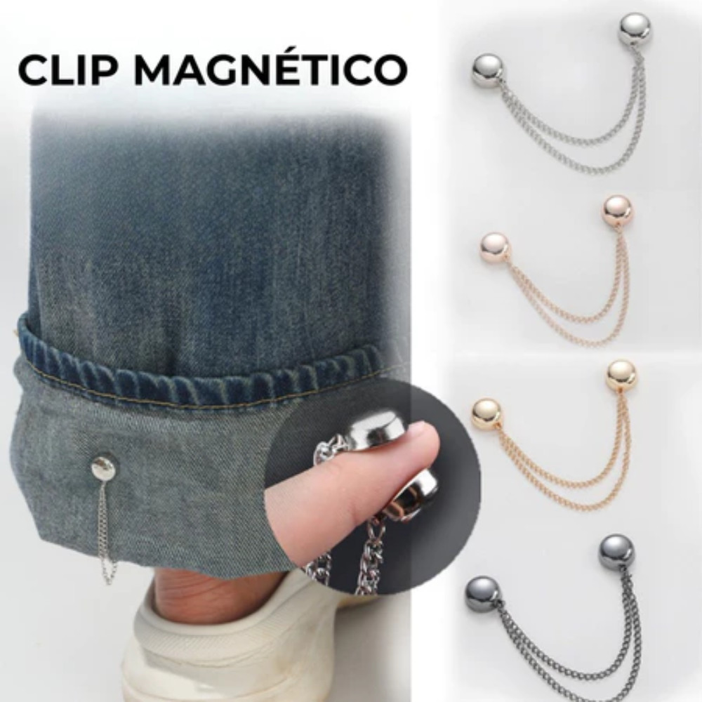 Clipe Magnetico Multifuncional Para Ajuste e Estilizar Roupas Com Corrente De Metal Fixacao Com Imã