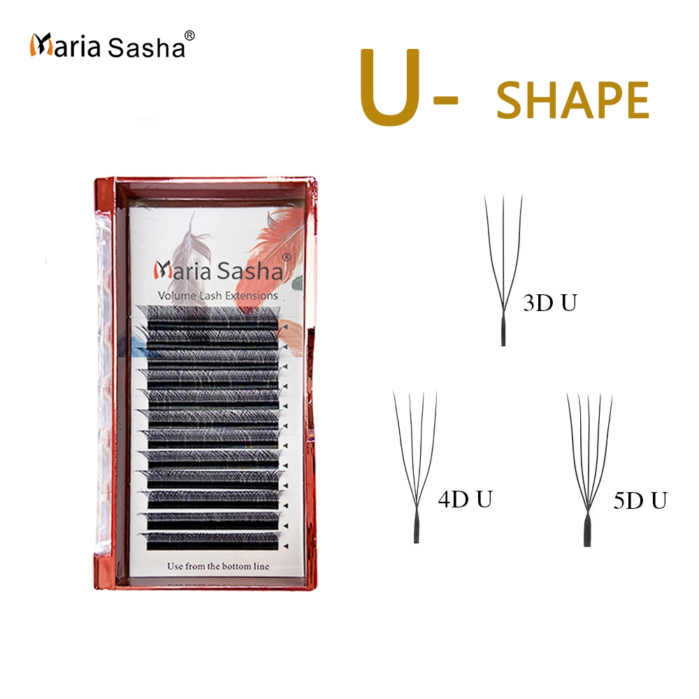 MARIA U3D 4D 5D W Cílios Extensões De Em Forma De U Macios Maquiagem Malha Volume