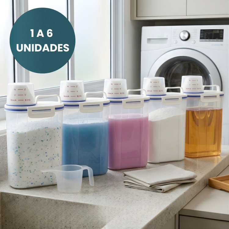 1 a 6 Potes Hermético 2,5L Dispensers Organizadores de Lavanderia Porta Sabão Amaciante Tira Mancha Amaciante Detergente