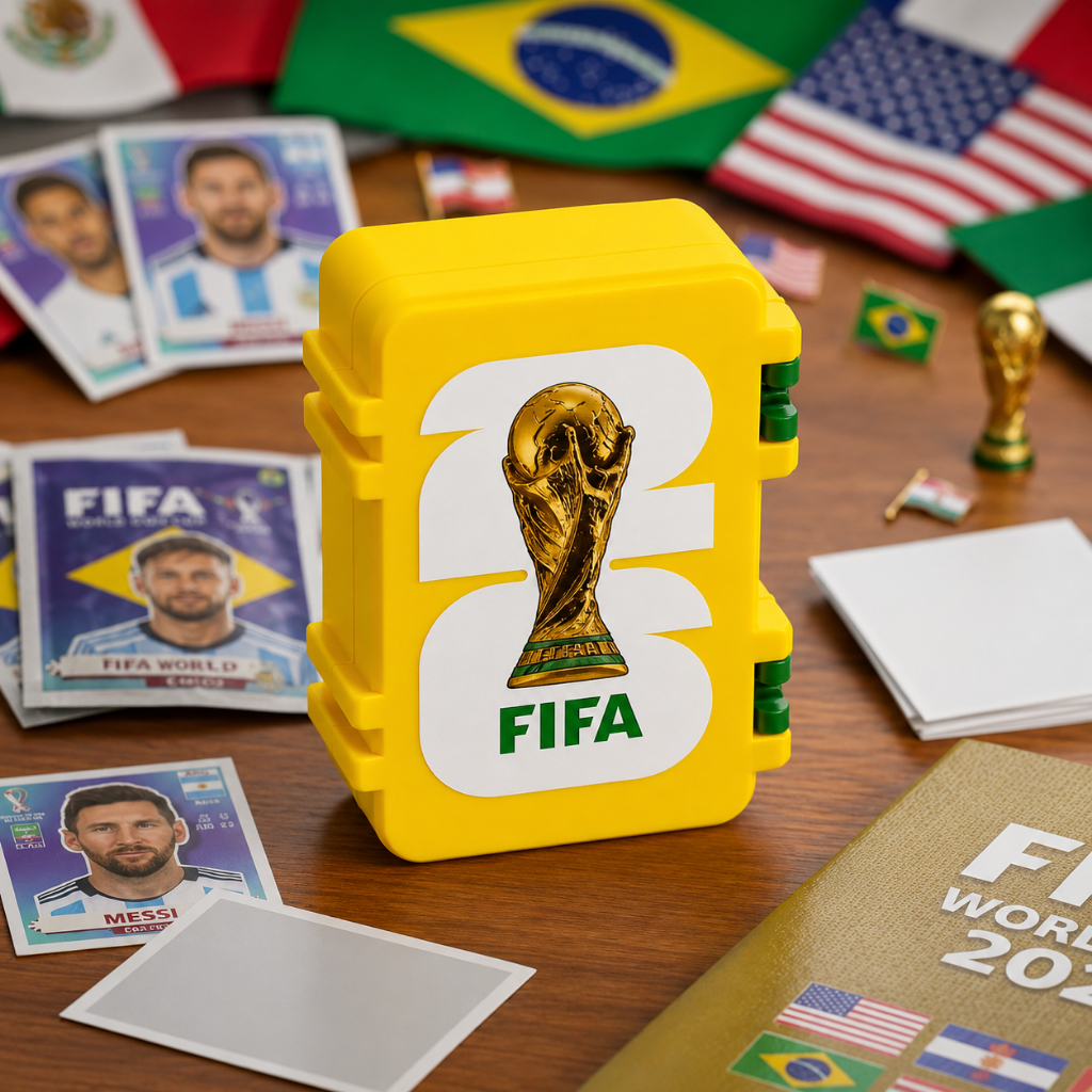 Porta Figurinha Duplo Copa do Mundo 2026 | Organizador Cards Futebol | Caixa Figurinhas