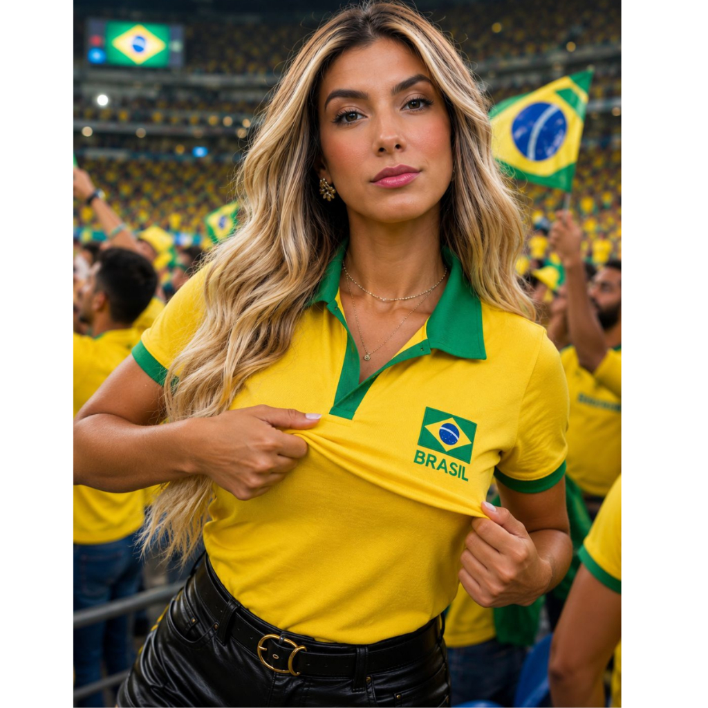 Camisa Polo Brasil Baby Look Camiseta seleção Brasileira Camisa Feminina Brasil Ribana