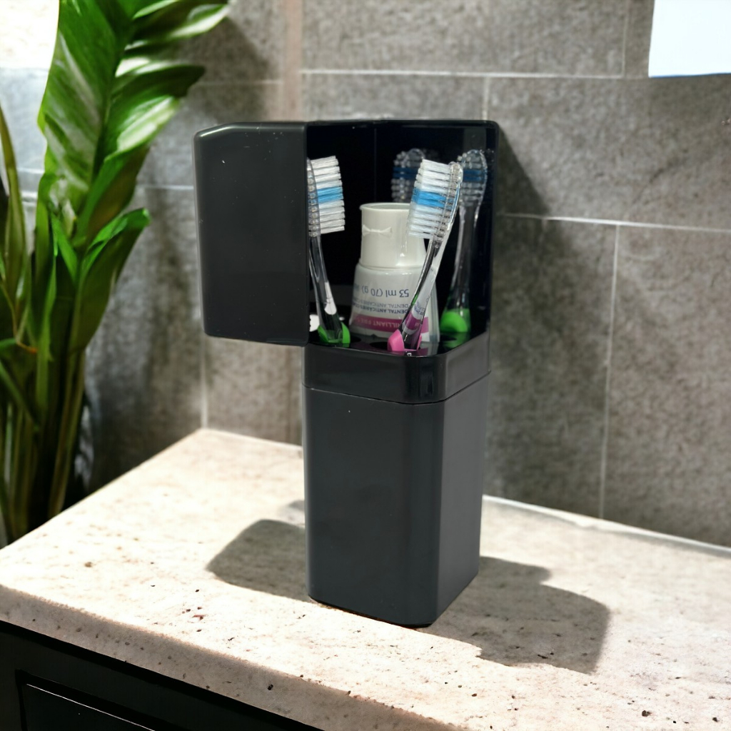 Porta Escovas De Dente Organizador Auto Colante Banheiro Lavabo Luxo Envio Imediato