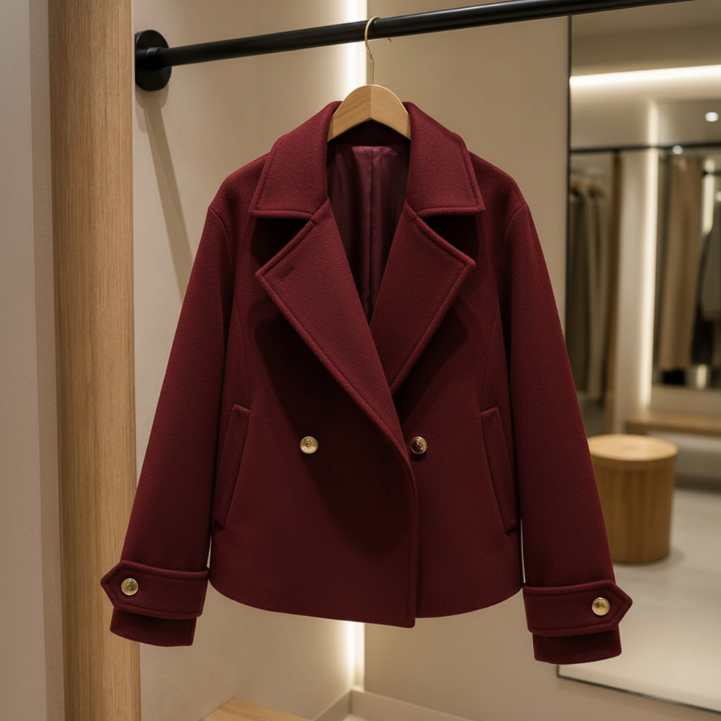 Jaqueta Feminina Casaco Frio Lã Batida Blusa Botões Luxo