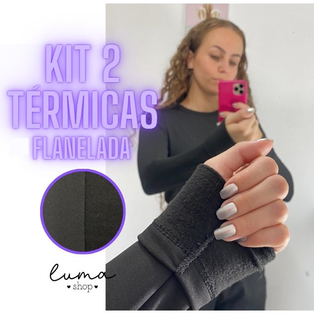 KIT 2 PEÇAS Blusa Térmica de Frio Flanelada Quentinha Inverno