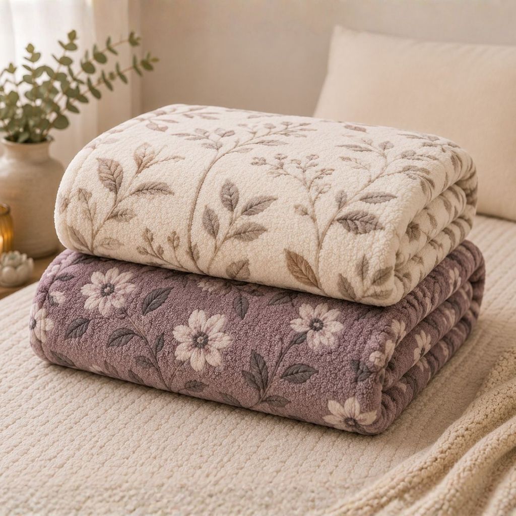 Kit 2 Cobertor Casal Microfibra Manta Soft Aveludada Grossa Quente Estampa Floral