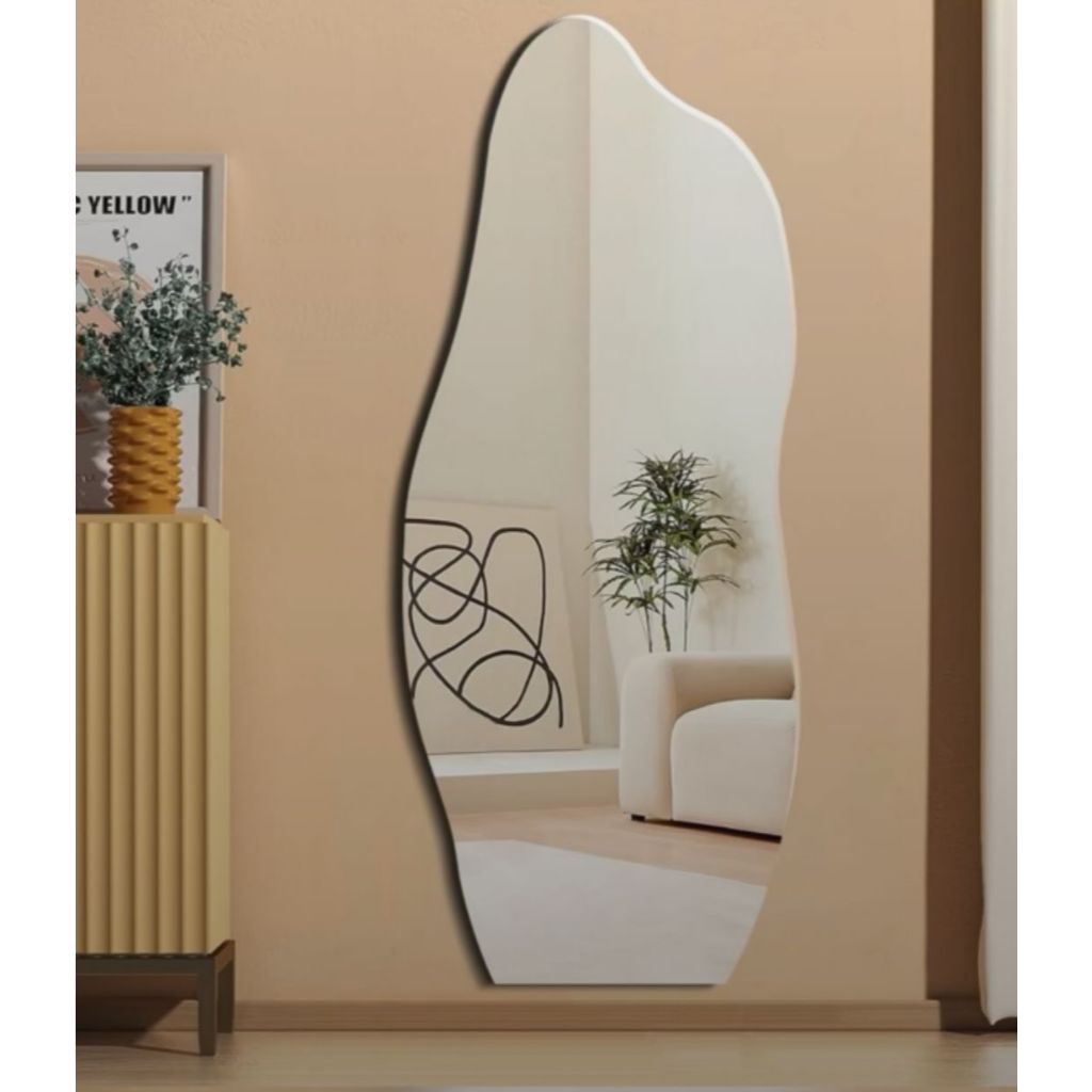 Espelho Orgânico 120X50 e 95x40 Lapidado Moderno Grande Forms C/ 2 SUPORTES MULTIDIRECIONAL OU LED (FORM)