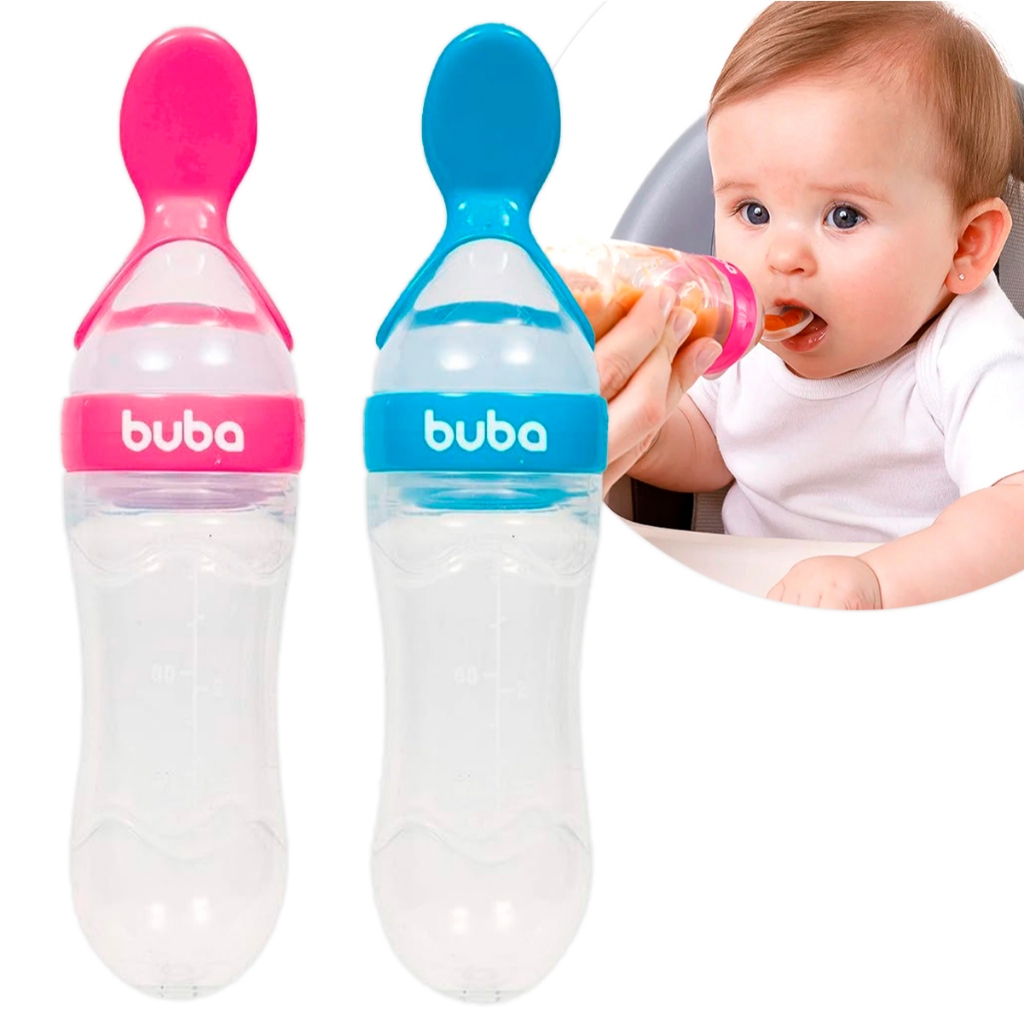 Colher Dosadora em Silicone Com Tampa Protetora Bebe Buba