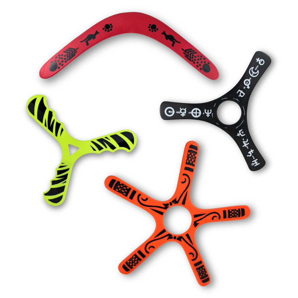 Kit 4 Bumerangues Bahadara - Kit Iniciante Ao Avançado Boomerang