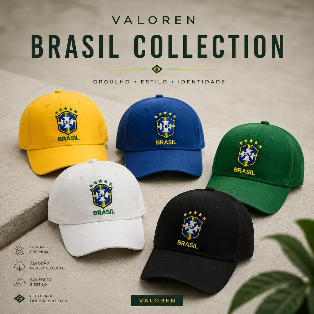 Boné Brasil Copa Do Mundo Aba Curva