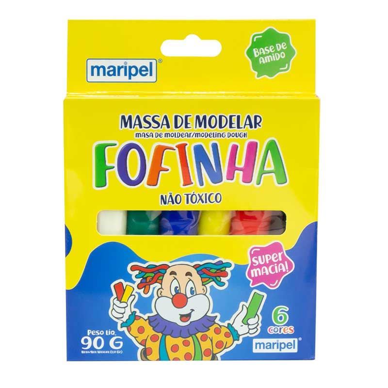 Massinha de Modelar com 6 Cores Maripel - Kit Festa - Intantil - Lembracinhas