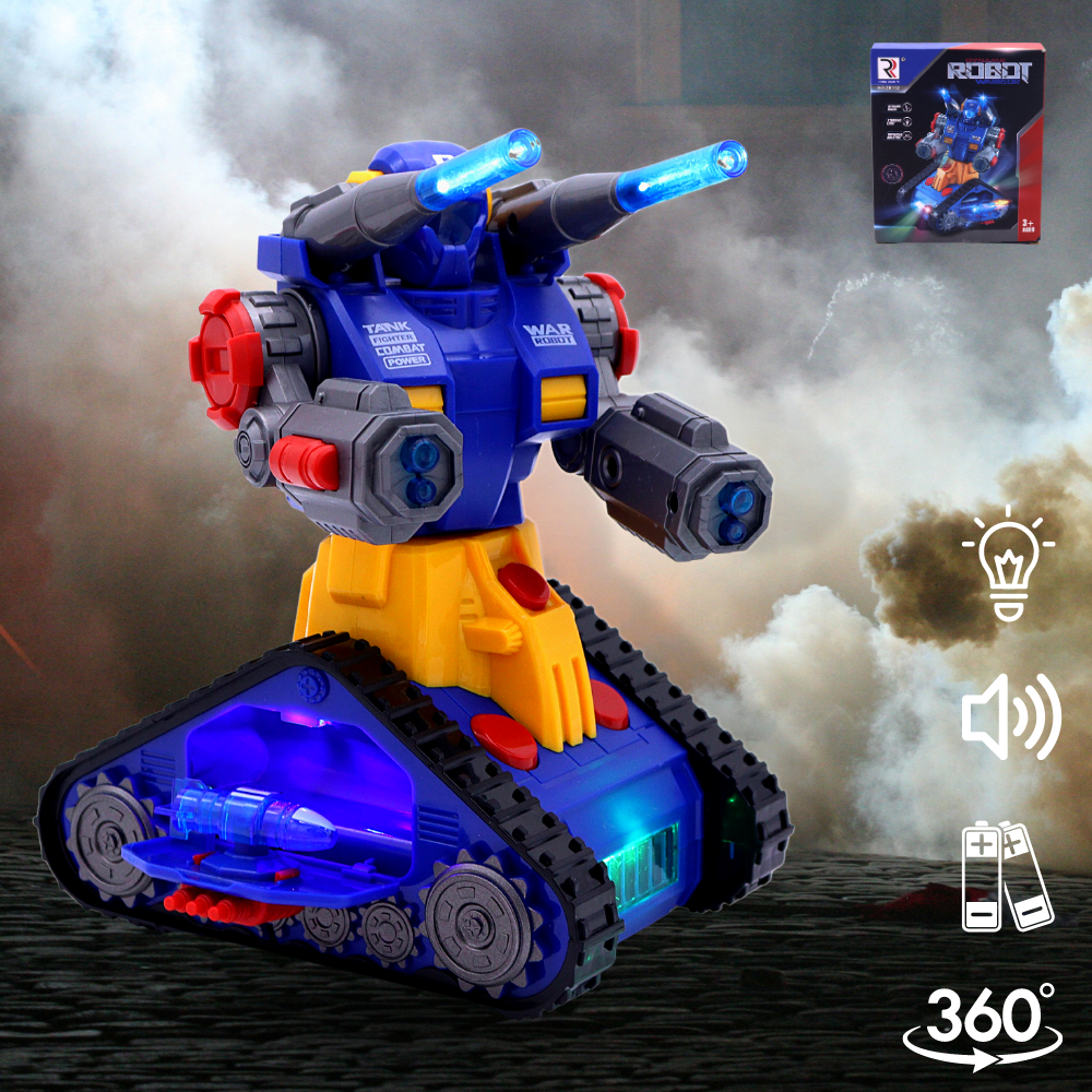 Brinquedo Robô Guerreiro Tanque De Guerra Com Luzes E Som