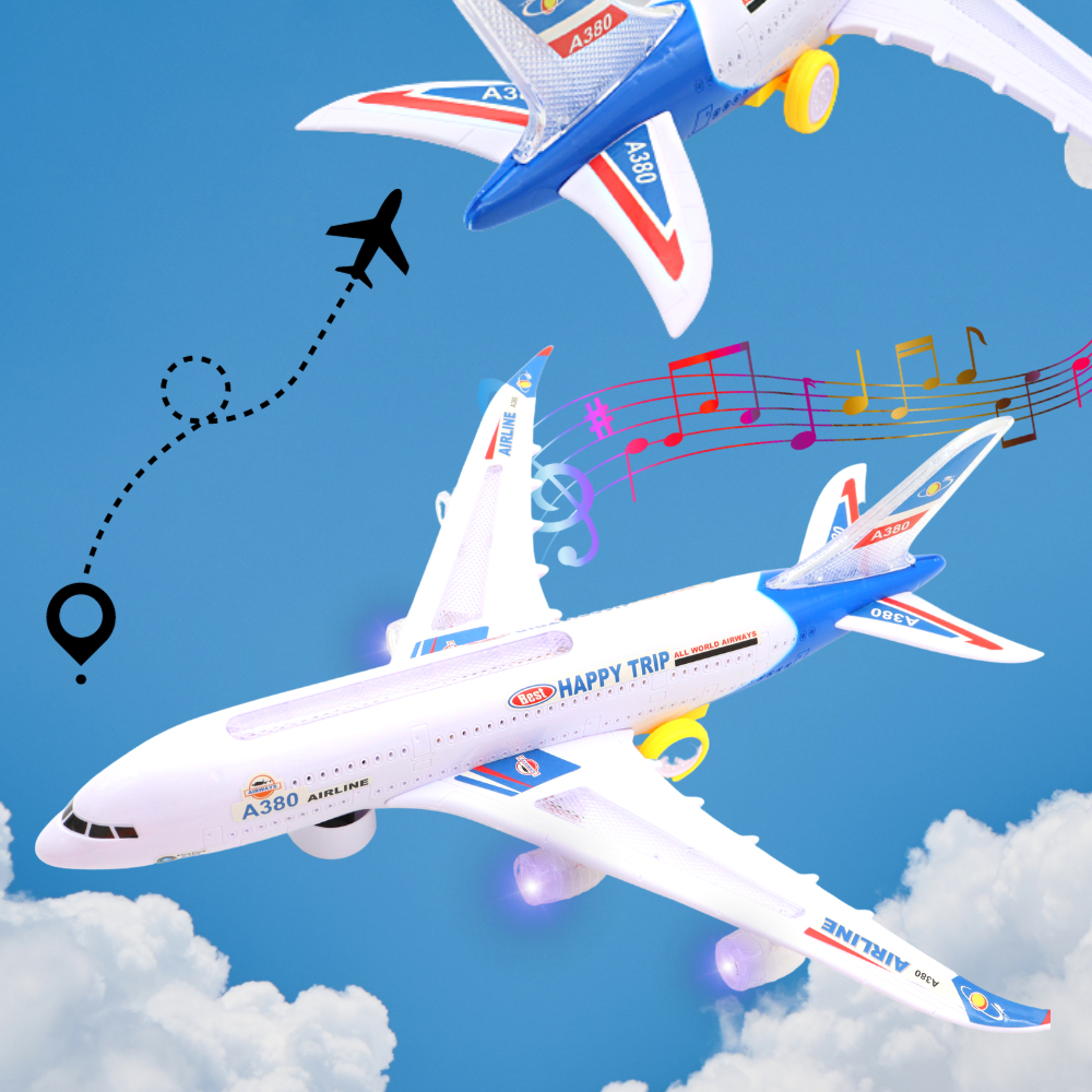 Avião De Brinquedo Som E Luzes Bate E Volta